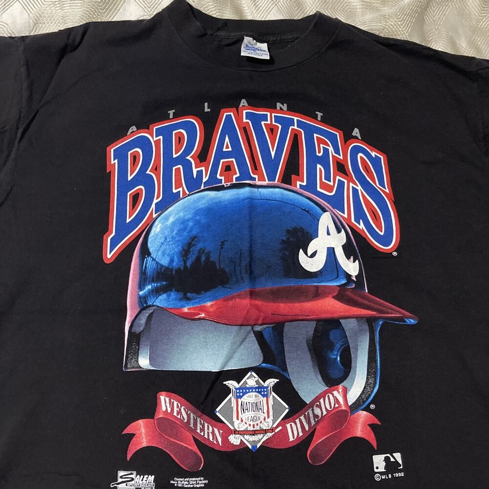 Atlanta Braves T-Shirt (XL, Salem Sportswear, Single Stitch, 1992)
